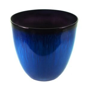 Gardener Select Egg Shaped Planter 15 Inch Blue Flower Pot