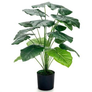 Der Rose 28 Inch Tall Large Fake Plant Tropical Indoor Houseplant