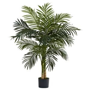 Nearly Natural 4 Ft Golden Cane Palm Artificial Tree
